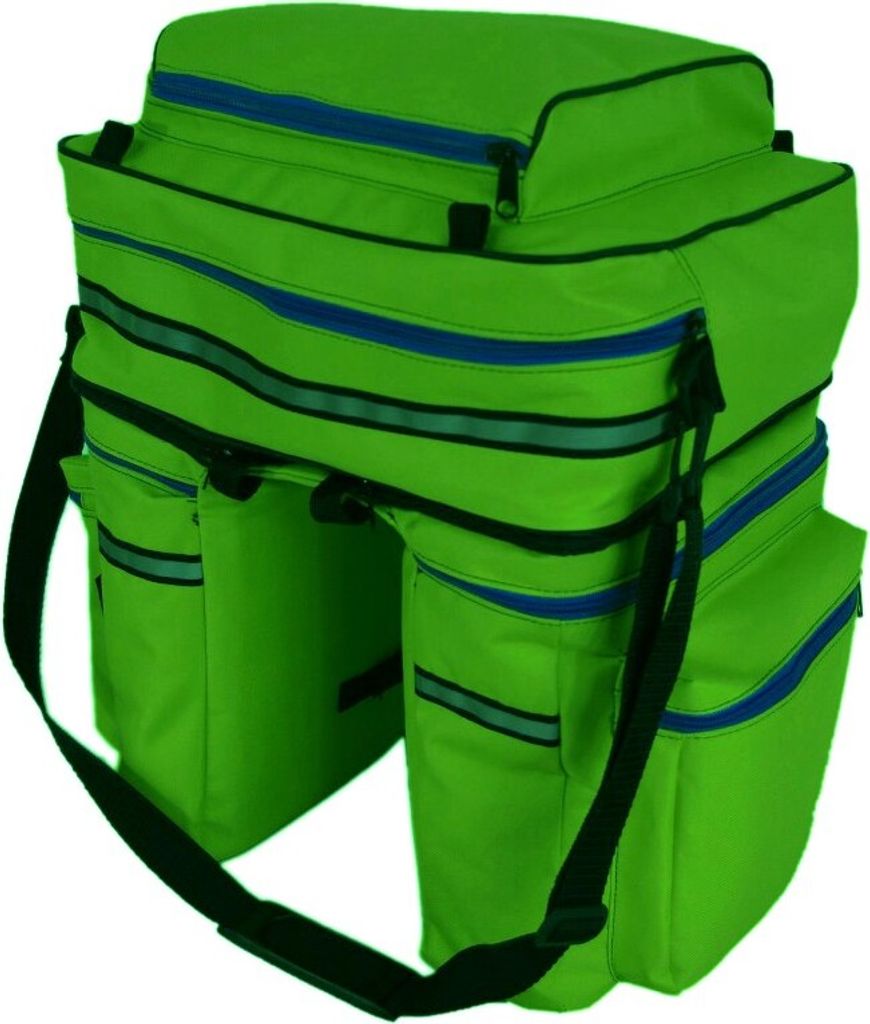 WITAN Gepäcktasche Fahrradtasche Satteltasche Fahrrad Gepäckträger Tasche FT3 Grün/Blau