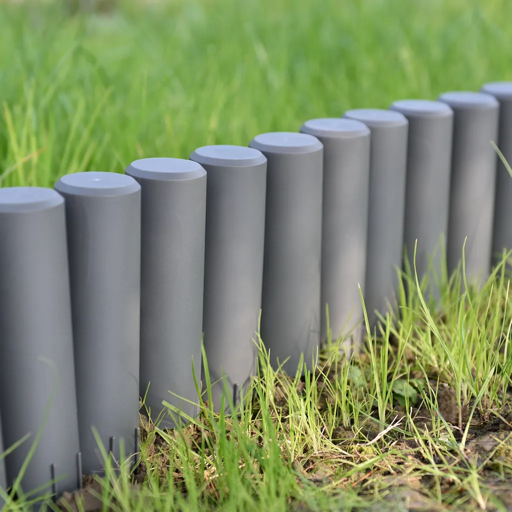 [casa.pro] Set de 80 palissades bordure de parterre gris foncé 21,6m
