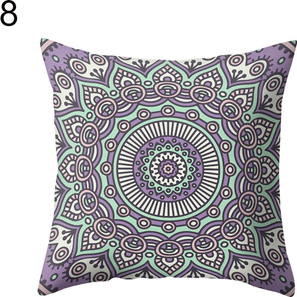 45x45 cm Mandala Blumenquadratkissenbedeckung Kissen Hülle Sofa Bettauto Stuhl Nachbildung Nachbildungation-8#
