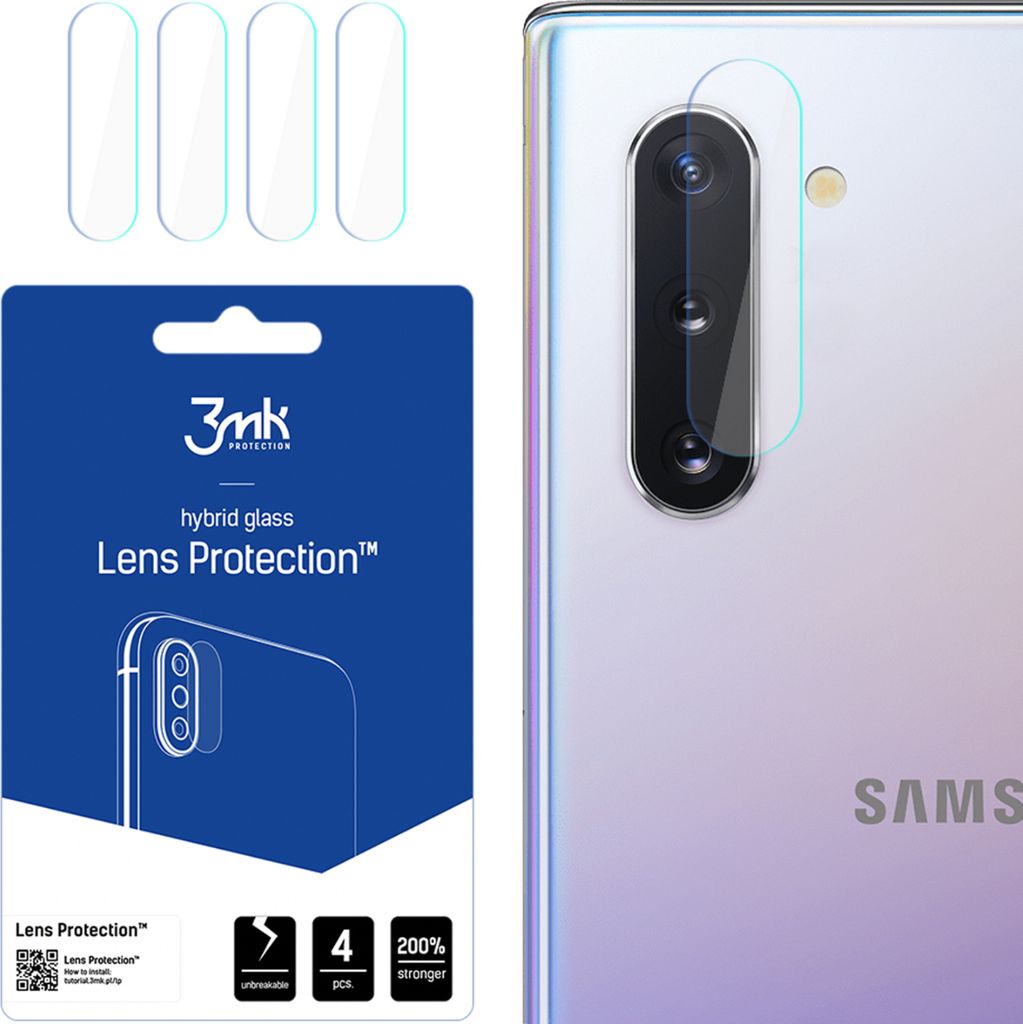 3mk Hybridglas Lens Protection für Samsung Galaxy Note 10 Kamera Objektiv Kameralinse 0,16mm 6H (4 Stück)