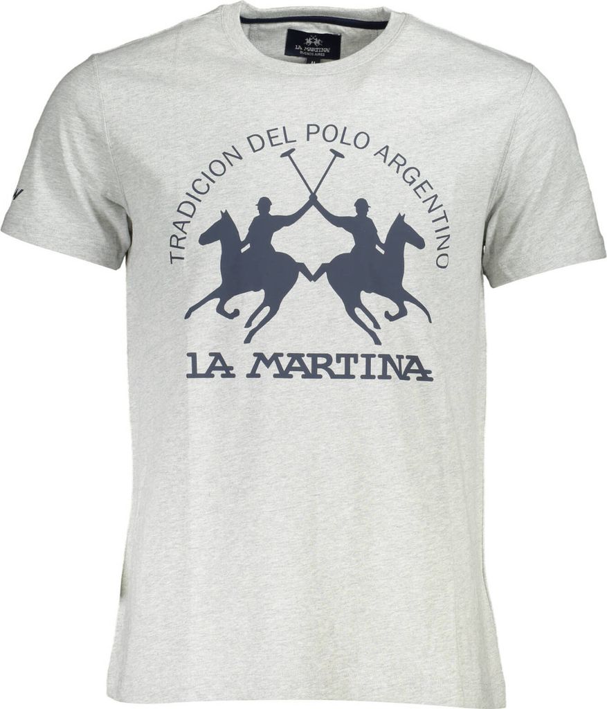 LA MARTINA Herren KURZARM-T-SHIRT Grau XMR011JS206_243E484_GRIGIO0100 : Größe - XL Größe: XL