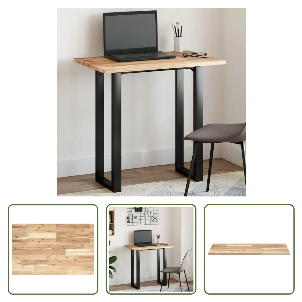 Piano Tavolo 80x50x2 cm Legno Massello Acacia | Top per Scrivania DIY