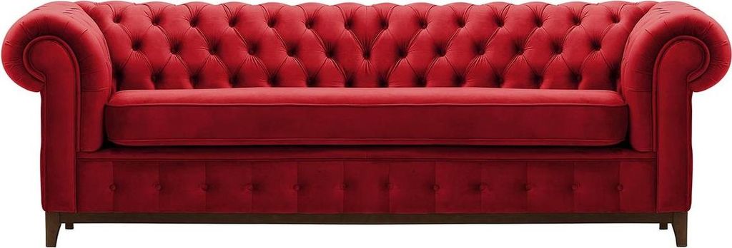 Dreisitzer-Sofa Chesterfield Grand-Velluto 7-dunkle Eiche