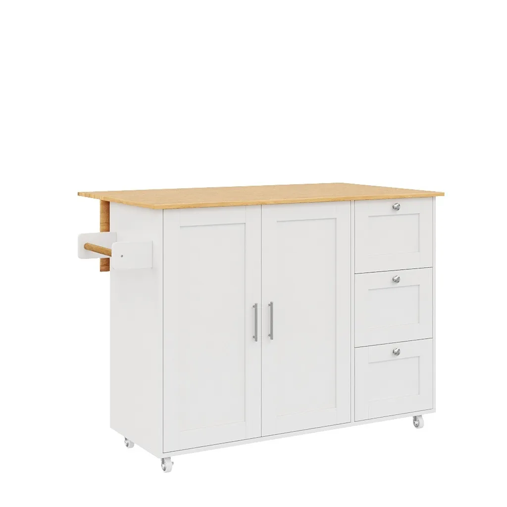 Buffet gain de place pour petite cuisine, meuble pliable blanc