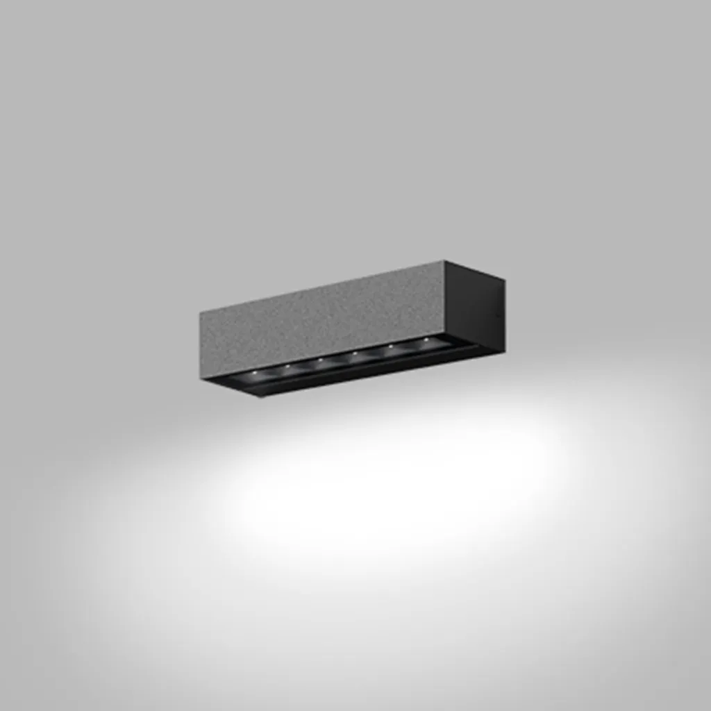 Applique murale extérieure BENO graduable en aluminium noir mat LED