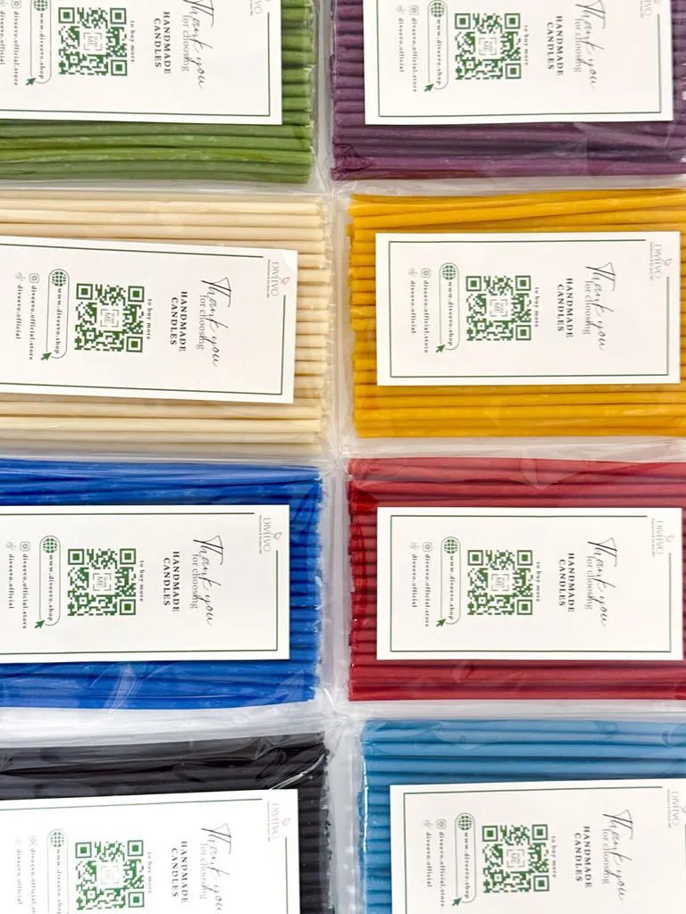 Candele di cera d'api, rosse, 150 pezzi, L 20,5 cm, ø 6,6 mm, durata 80 min, naturale, senza gocciolamento, senza fumo, qualità Chiesa sottile, in cera d 'api n°60