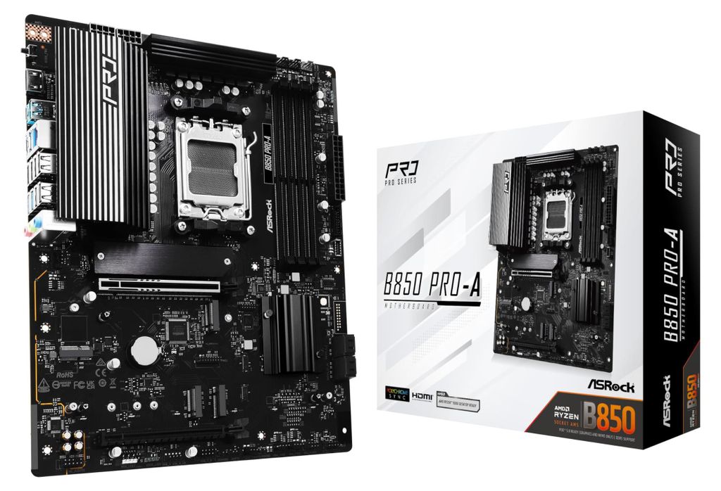 Asrock B850 Pro-A, AMD, Pätica AM5, AMD Ryzen 7000 Series, Obrázok produktu 