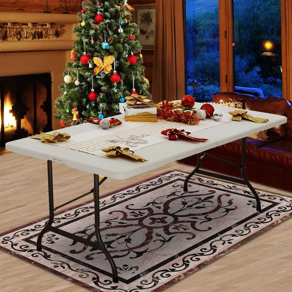 Table de réception pliante blanche portable avec sac de rangement 7ft - 2