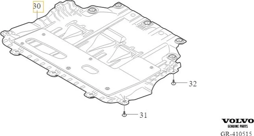 Cache Moteur pour Volvo V40 CC - Idéal pour Remplacement après Impact