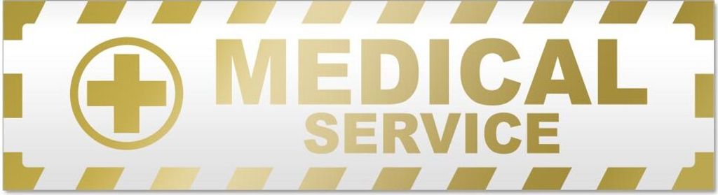 Medical Service Kreuz gestreift Magnetschild Schild magnetisch