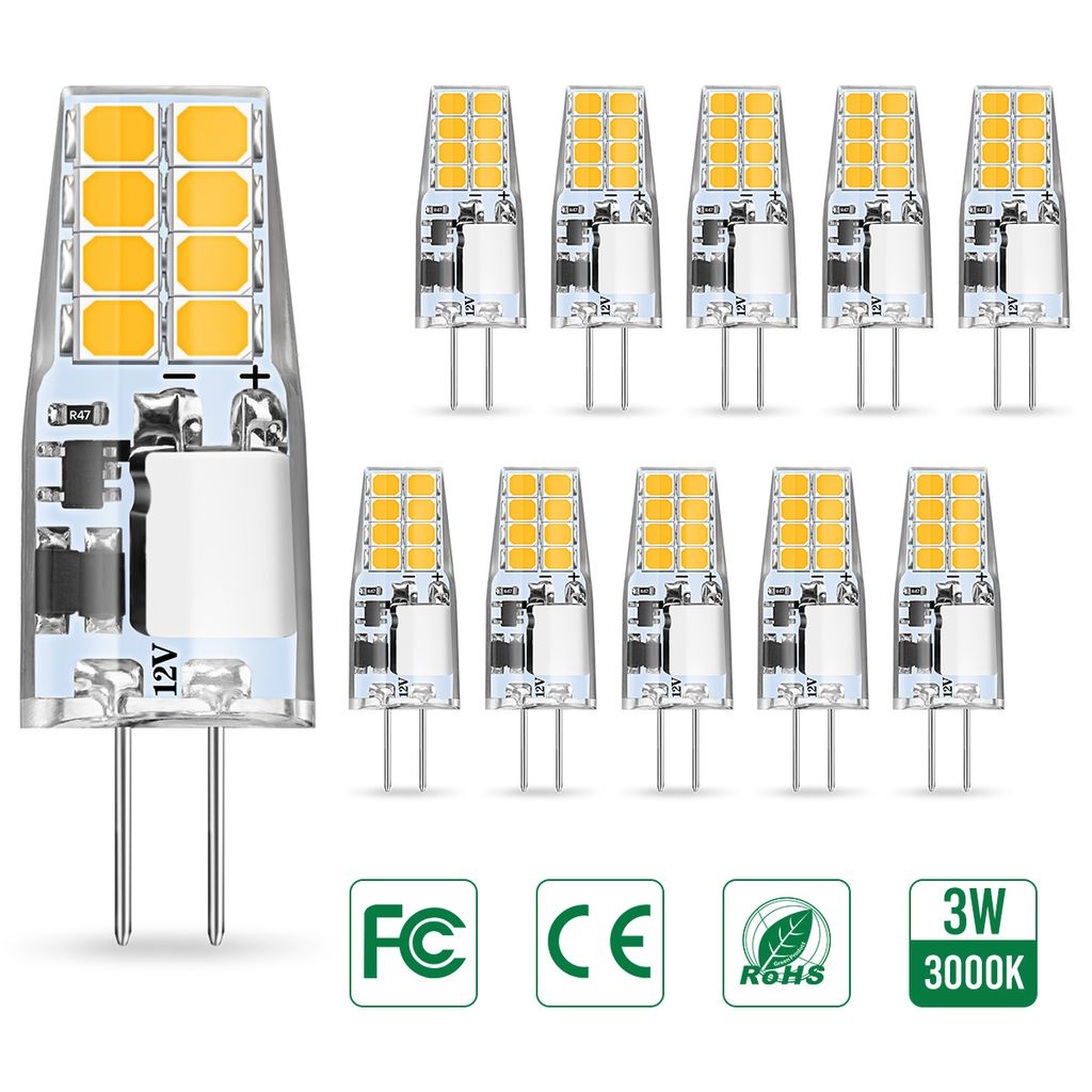 10 LED 3W G4 Birnen Warmweiß Leuchtmittel Glühbirne Ersatz 20W Halogenlampen 12V 