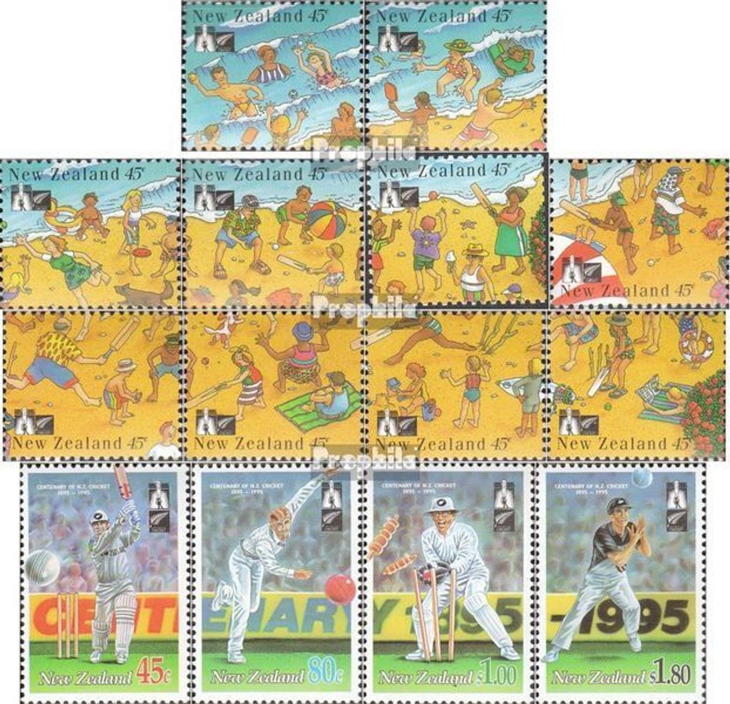 Briefmarken Neuseeland 1994 Mi 1383-1396 (kompl.Ausg.) gestempelt Kricketverband