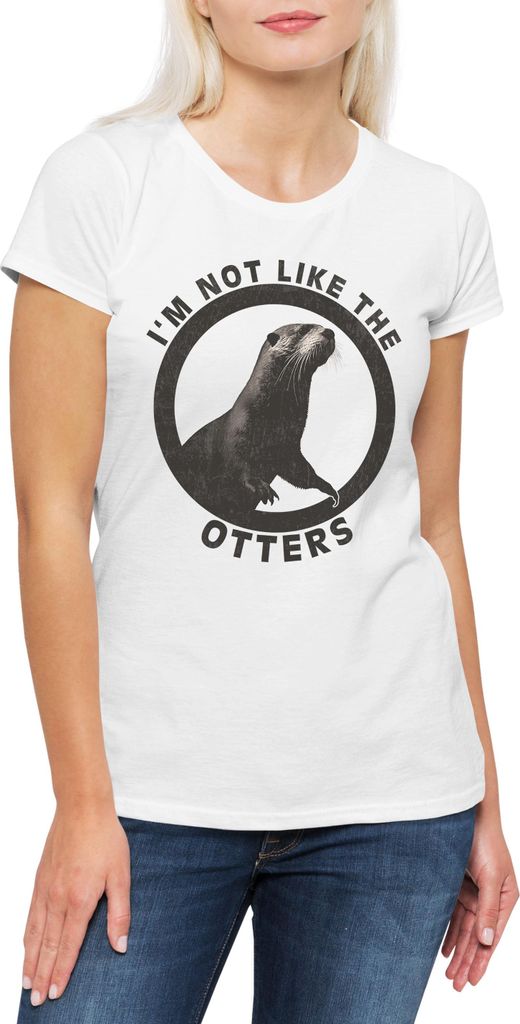 Urban Backwoods I'm Not Like The Otters, Damen T-Shirt, Farbe: Weiß, Größe: XL