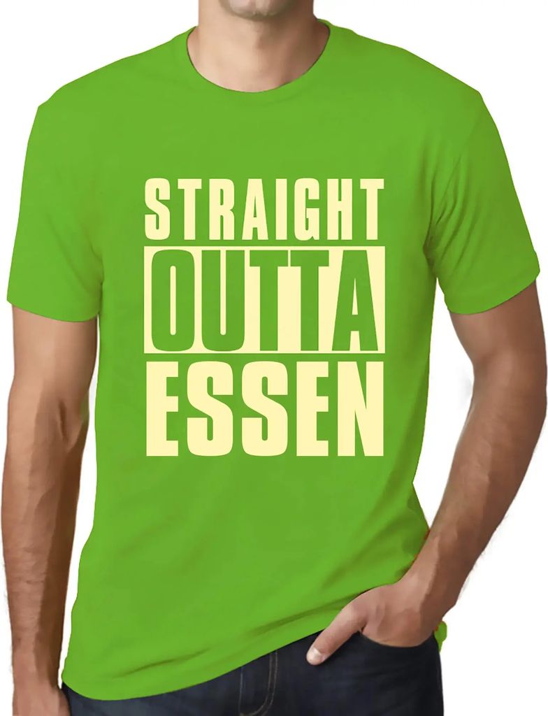 Herren Grafik T-Shirt Straight Outta Essen Öko-Verantwortlich Vintage Jahrgang Kurzarm Lustige Druck Geburtstag Geschenk Mann