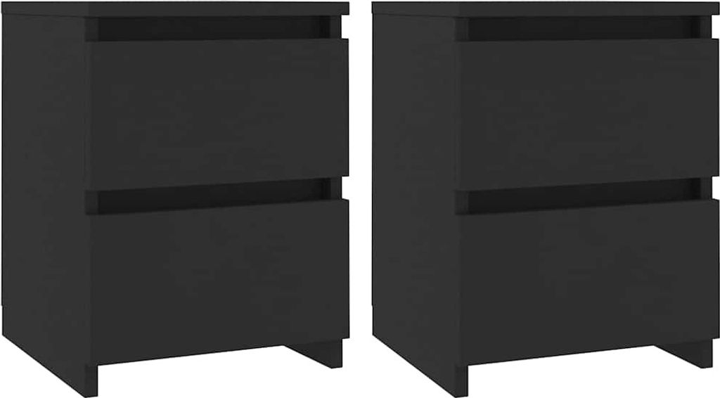 vidaXL Noční stolky 2 ks Černá 30×30×40 cm Dřevěný materiál Obrázek produktu 