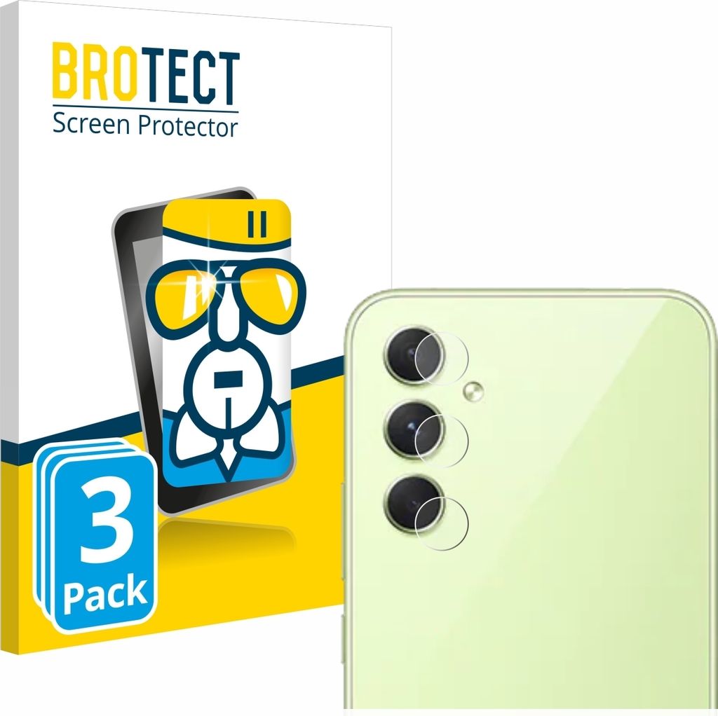 3x BROTECT Schutzglas für Samsung Galaxy A54 5G (NUR Kameraschutz) Schutzfolie Panzer Folie Glas Display Schutz klar