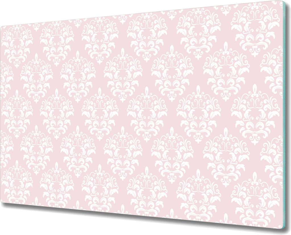 Herd-Abdeckplatte Glas Schneidebrett Ceranfeld-Abdeckung - 80x52 cm - pastell rosa grau