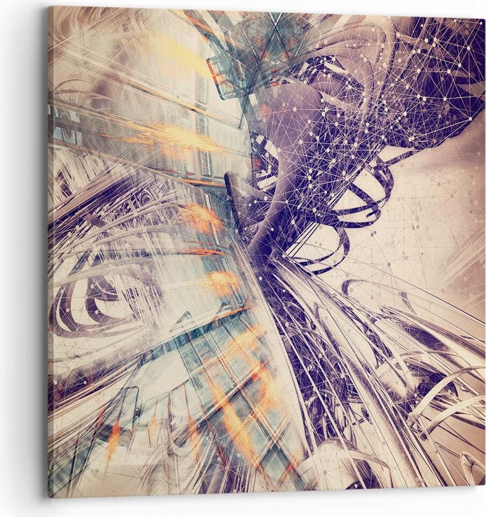 Bild auf Leinwand - Leinwandbild - Abstraktion modern - 70x70cm - Wand Bild - Wanddeko - Wandbilder - Leinwanddruck - Bilder - Kunstdruck - Wanddek...