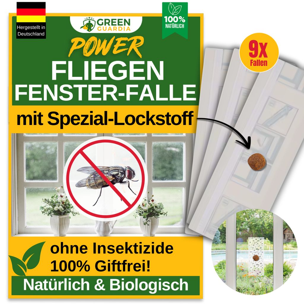 Fenster Fliegenfalle mit Spezial-Lockstoff – 9x Fallen – Produktbild 
