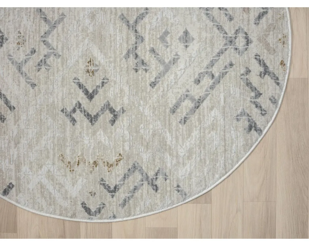 Tapis rond 120 cm crème My Type CA60006 : texture douce et durable