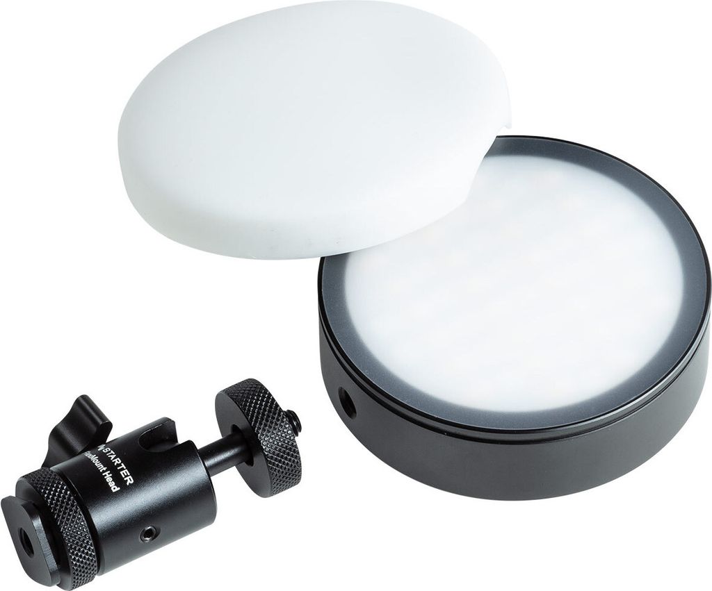 Instarter Spectar M-Dome, runde Mini LED-Leuchte mit Magnet, Videoeuchte mit RGB-Farbspektrum, Handy Licht mit 1/4" Kugelkopf für Streaming, Video...