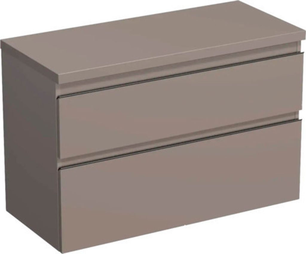 Jungborn Waschtischunterschrank TRENTA BxHxT 96,7 x 64,6 x 44,5 cm Frontfarbe hellbraun glanz TRE DESK 100 2Z B A2496