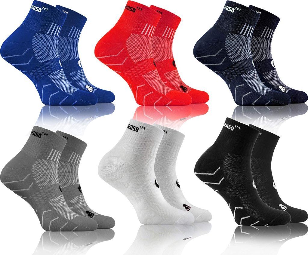 Sesto Senso Sportsocken – Bequeme, atmungsaktive Socken – Unisex für Damen und Herren, Größe 43-47, Farbmix, 6er Pack