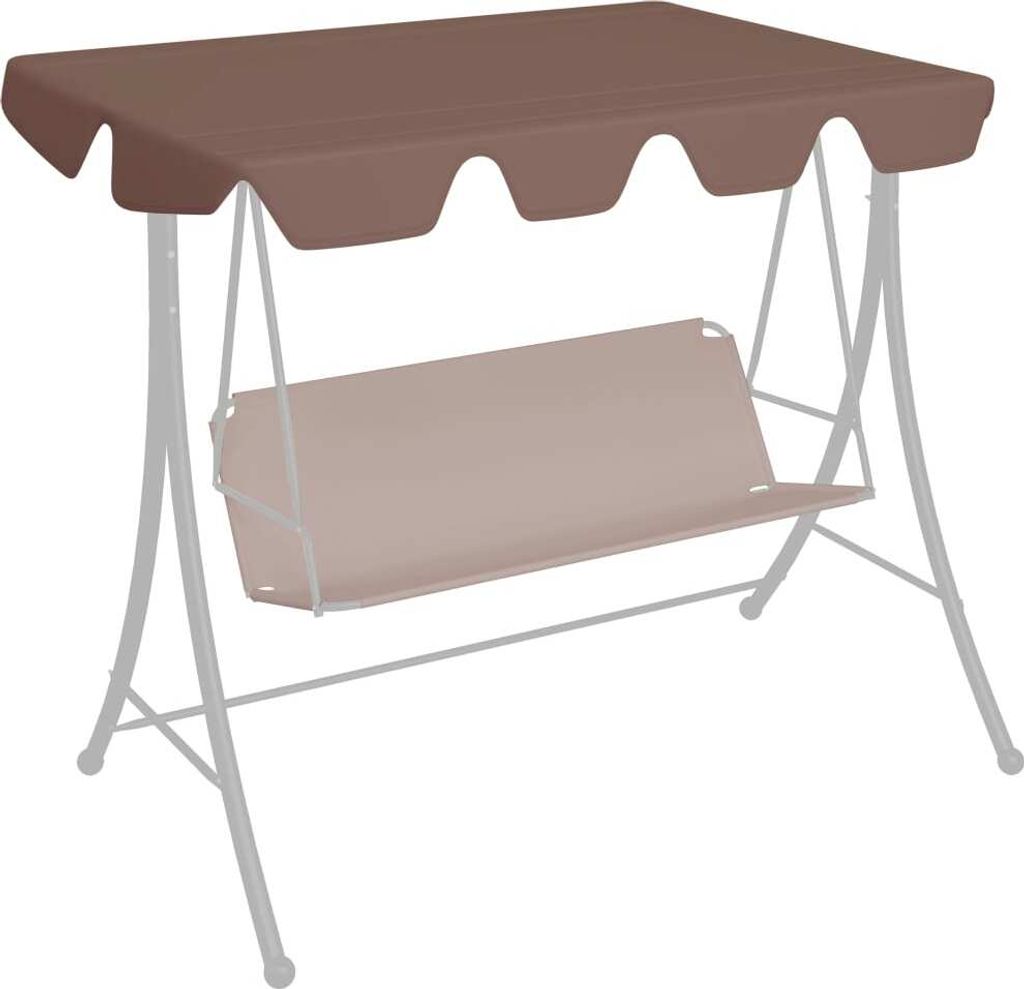 The Living Store Ersatzdach für Hollywoodschaukel Braun 150/130x70/105 cm