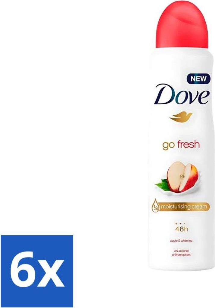 Dove - Deodorant - Go Fresh Apple & White Tea - Erfrischend und fruchtig - 250 ml - Vorteilspack - 6 Stücke