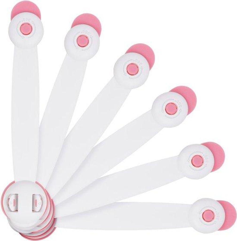 Babyveilige kastsloten, 6 stuks, roze, voor kasten, laden, keuken, deuren