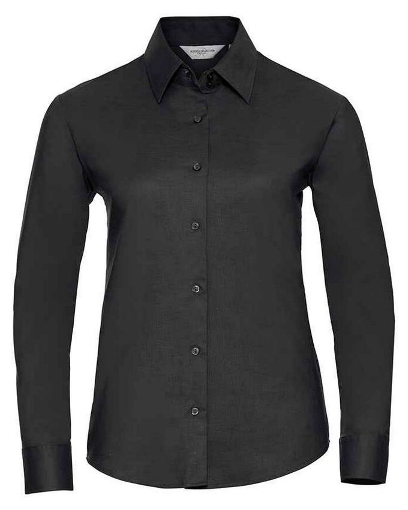 Russell Collection - "Classic" Hemd für Damen Langärmlig LT3661 (XL) (Schwarz)