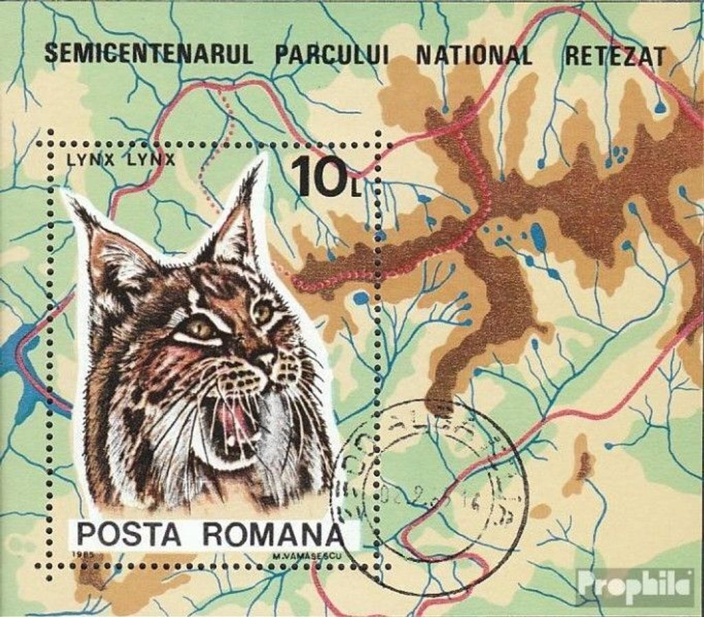 Briefmarken Rumänien 1985 Mi Block218 (kompl.Ausg.) gestempelt Luchs