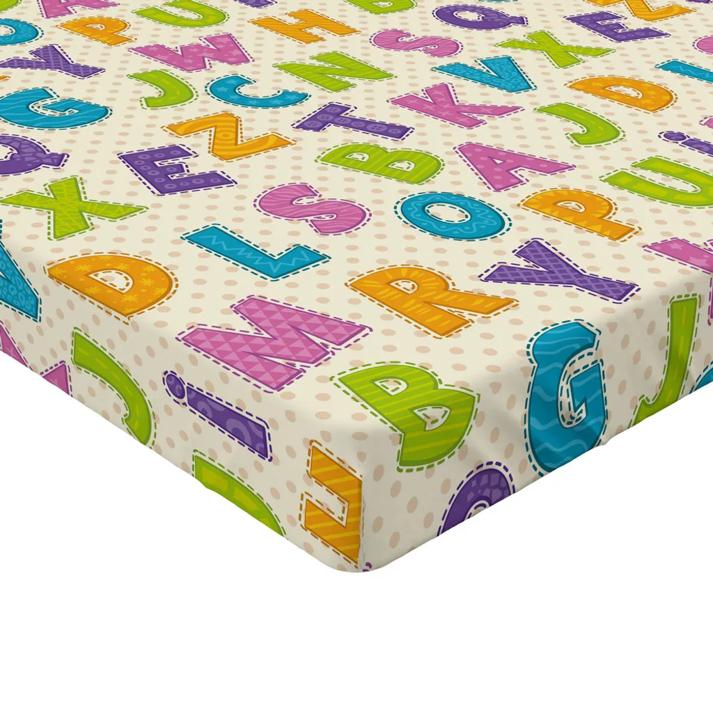 Drap-housse 180x200 cm Alphabet Coloré en Microfibre Douce Multicolore - 2
