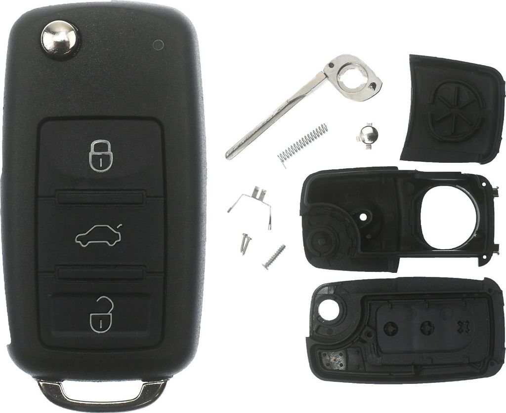 Auto Schlüssel Funk Fernbedienung 1x Gehäuse 3 Tasten + 1x Produktbild 