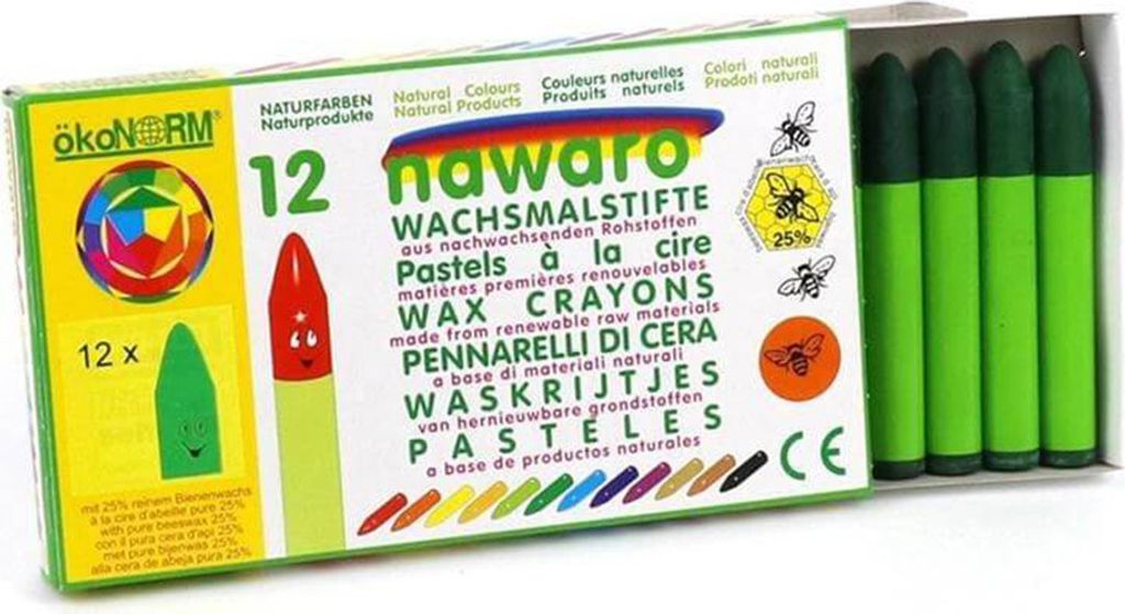 ökoNorm Wachskreide nawaro 12 Stück - mehrere Farben : dunkelgrün Farbe: dunkelgrün
