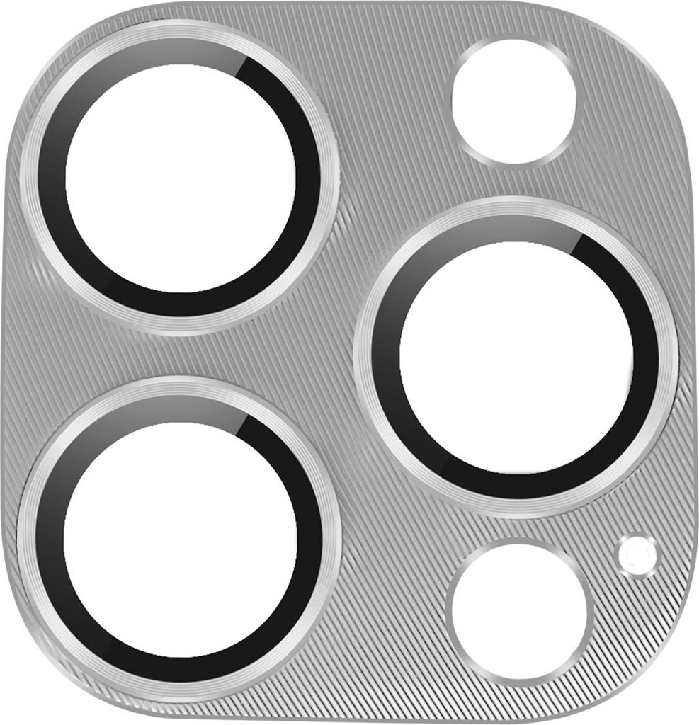 9H Glas Kamerafolie für iPhone 15 Pro und 15 Pro Max Enkay Rand Silber