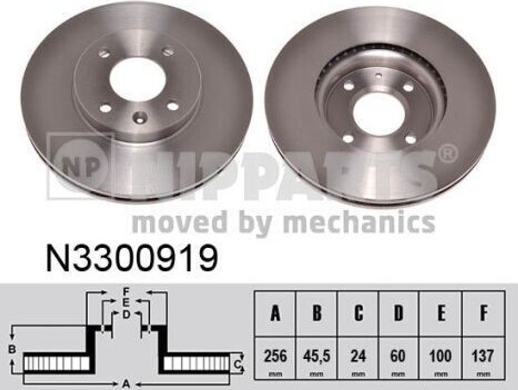 2x NIPPARTS Bremsscheibe N3300919 vorne für CHEVROLET AVEO Schrägheck (T300)
