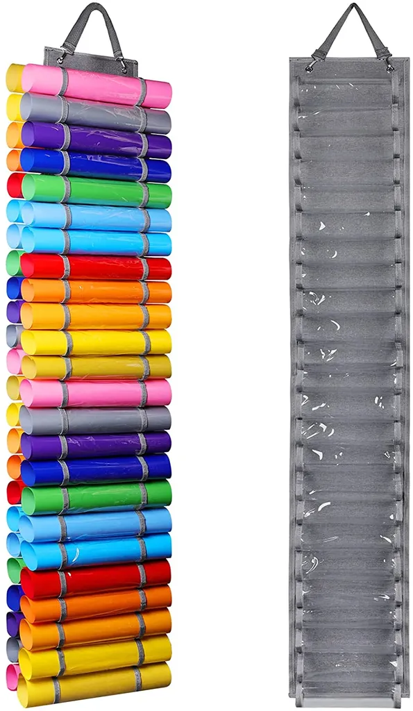 OVNSHVN Vinyl Rollenhalter Mit 48 FäChern, Vinyl Rollen Aufbewahrungs