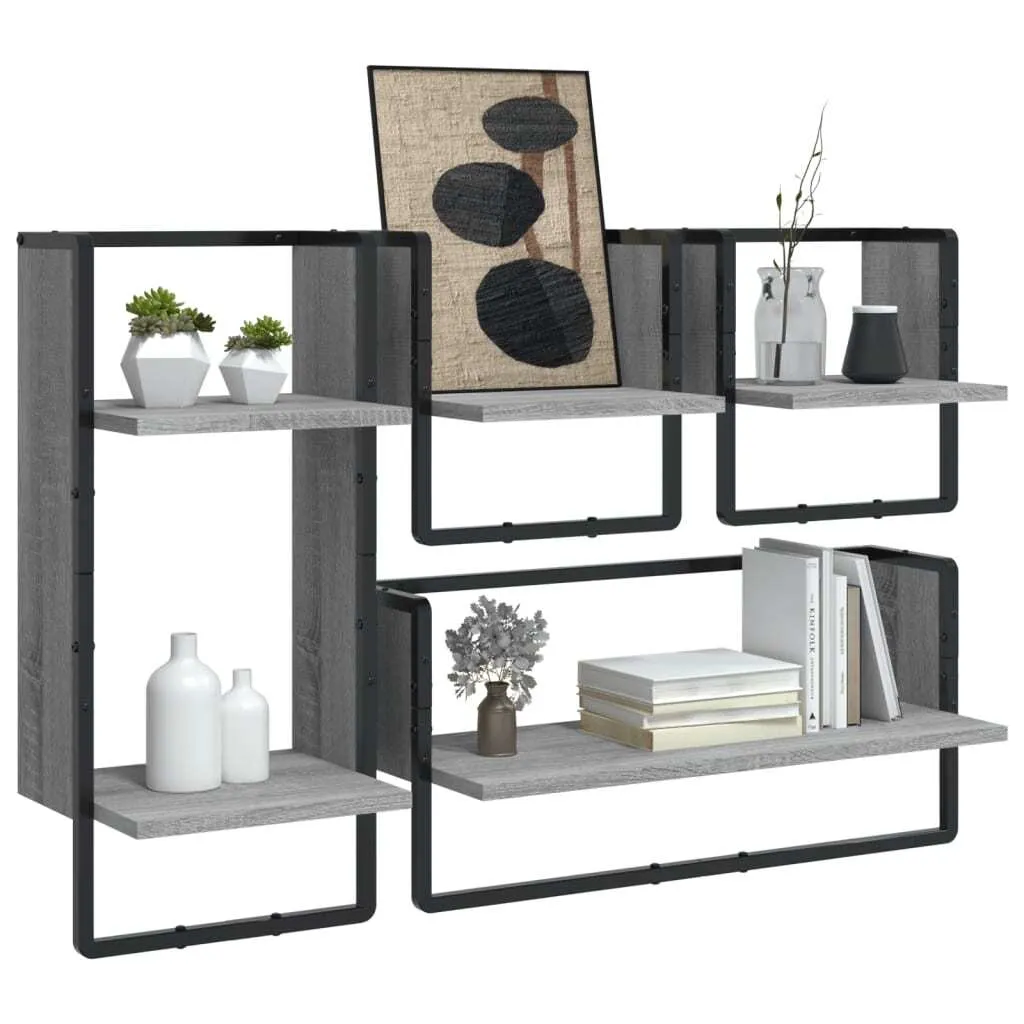 Crea il tuo Angolo Relax con le Mensole SYFAX Grigio Sonoma 4pz - 3