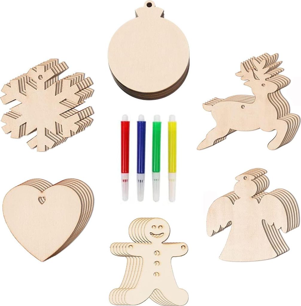 DIY hölzernen Weihnachtsschmuck 36 Stück Weihnachten Twine Marker