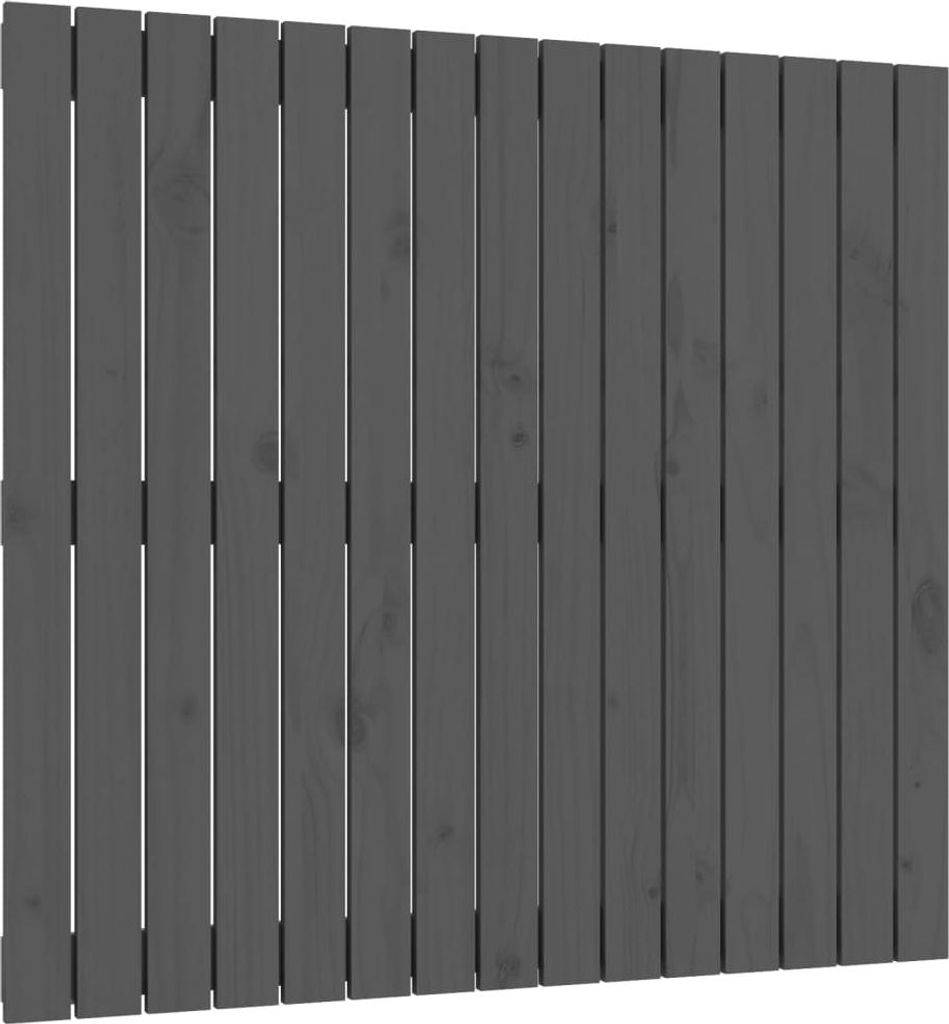 vidaXL Wand-Kopfteil Grau 95,5x3x90 cm Massivholz Kiefer
