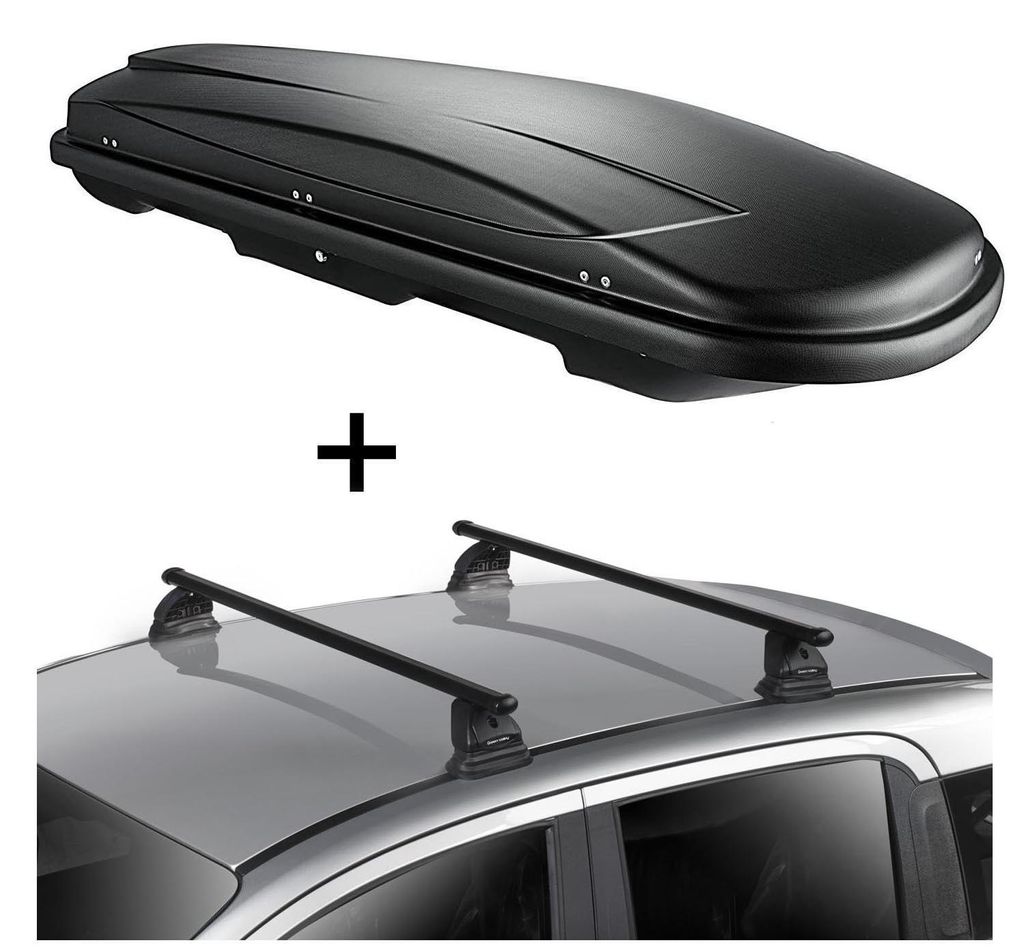 Dachbox VDPJUXT600 600 Liter abschließbar + Dachträger VDP EVO Stahl kompatibel mit für Opel Signum 5 Türer 2003-2008