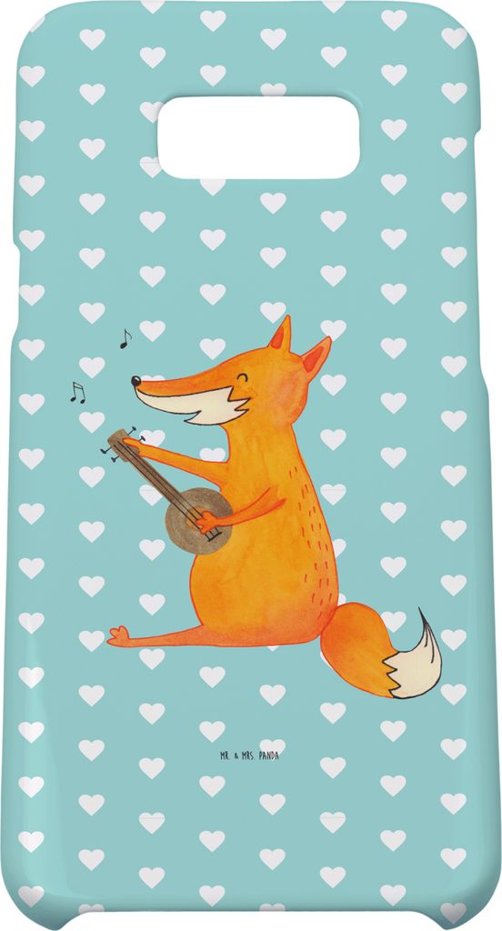 Mr. & Mrs. Panda Samsung Galaxy S8 plus Handyhülle Fuchs Gitarre - Türkis Pastell - Geschenk, Sängerin, Handy Case, Musik, Hülle, Singen, Cover...