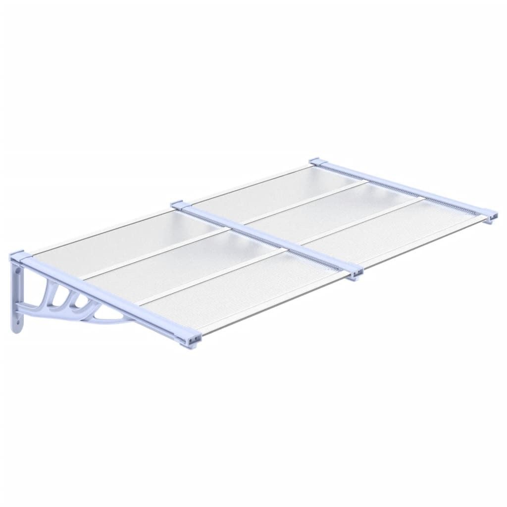 vidaXL Daszek drzwiowy szary i przezroczysty 152,5x90 cm z Zdjęcie produktu 