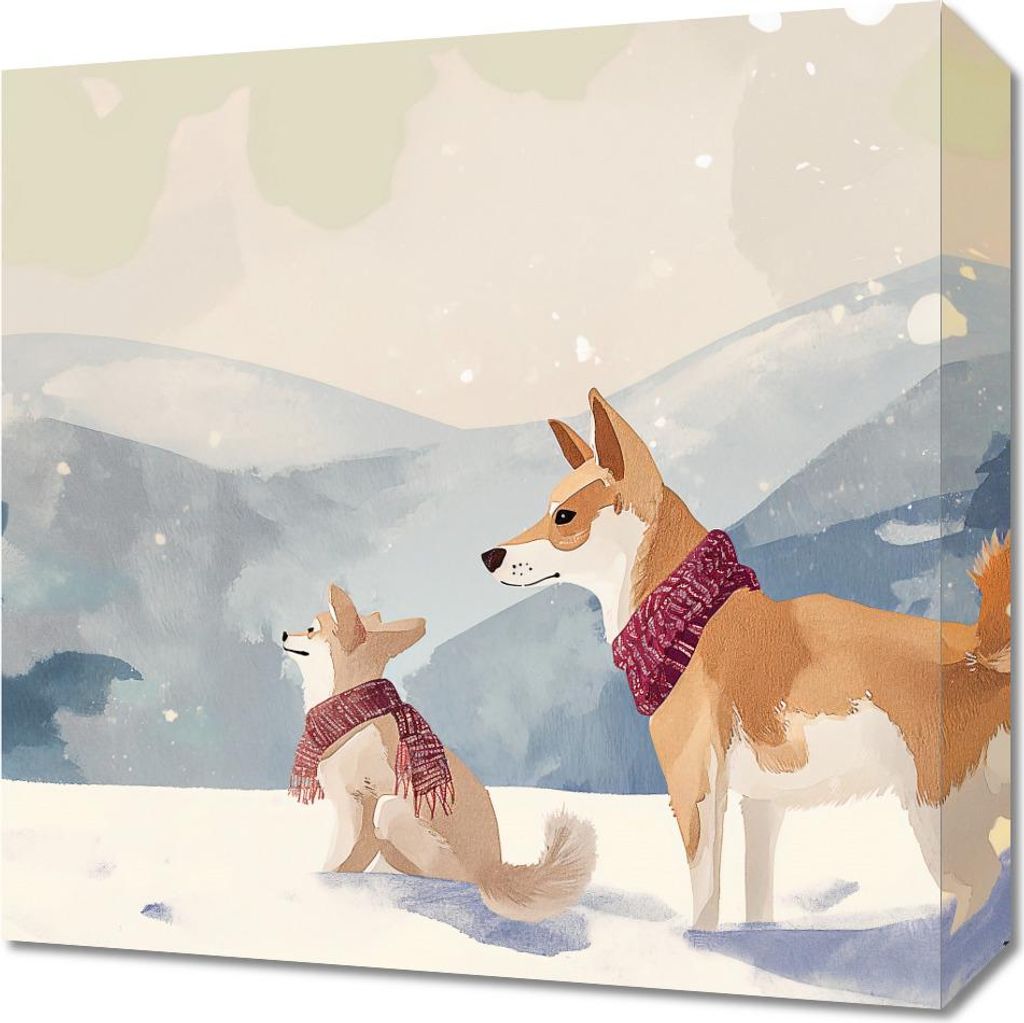 Bild 40x40cm Schneefreunde
