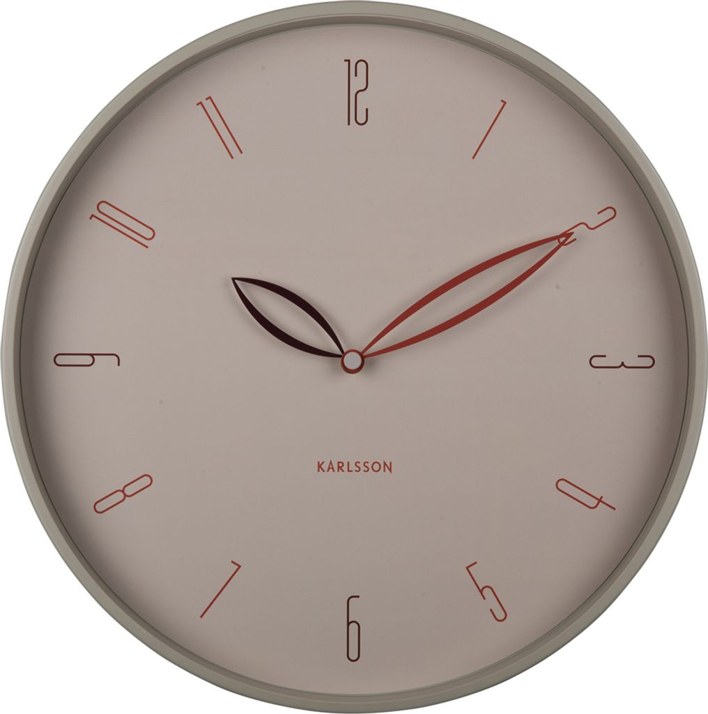 Karlsson - Wanduhr Petals - Warmes Grau - Ø40cm Produktbild 