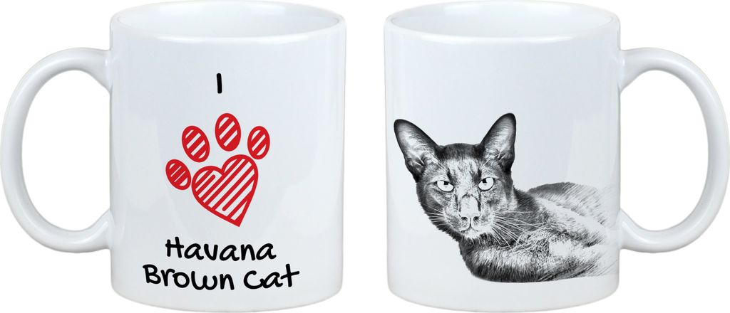 Havanna-Braun - Tasse mit Katze, entzückende Tasse mit Grafik, Geschenk mit Ihrem Foto von der Marke Art-Dog