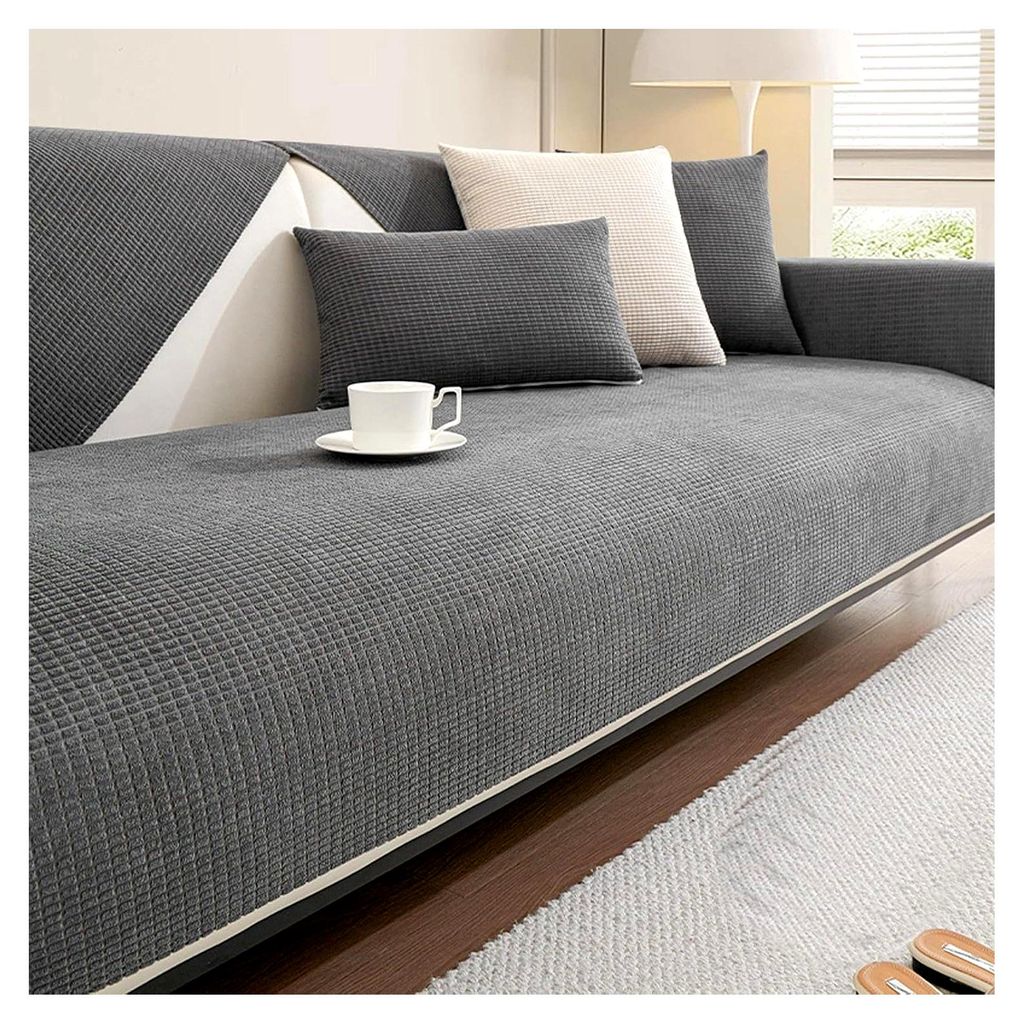 Sofadecken für 3/4/2/1-Sitzer Ecksofa, waschbar und schmutzabweisend für Schlafsofa, Schutzdecke für Hunde und Katzen (Grau, 70x120 cm)