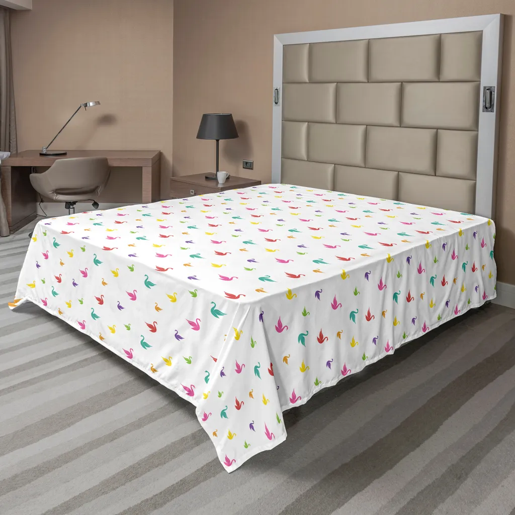 Lenzuolo Bambini ABAKUHAUS Cigno Arcobaleno 266x260 Morbidissimo
