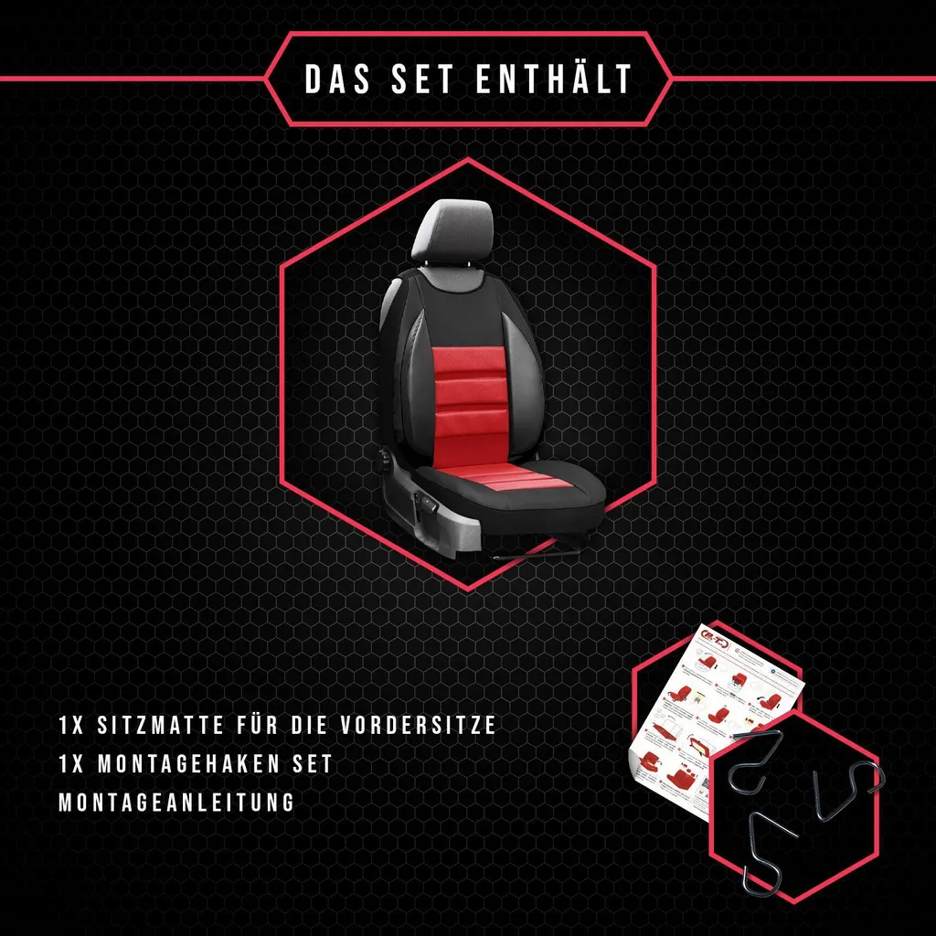 Offerta Coprisedili Auto Rossi Honda Accord - Set Completo 5 Posti - 8